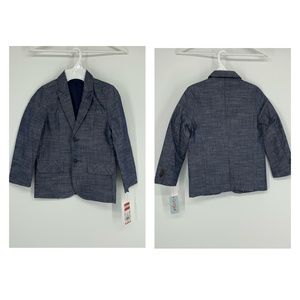 Cat & Jack Boys' Chambray Suit Jacket Navy